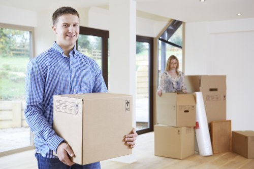 Commercial moving team preparing office relocation in Bermondsey