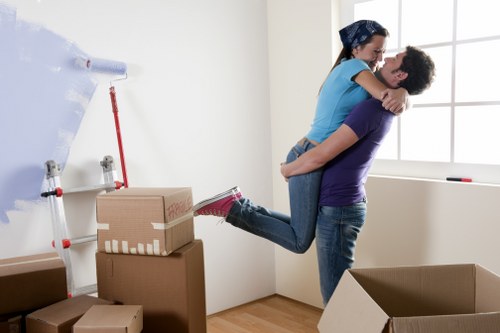 Organised student moving day with boxes and bags in Bermondsey