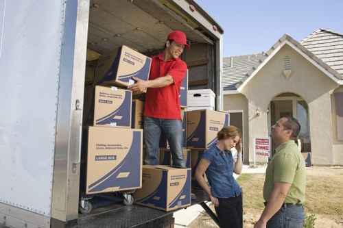 Careful loading of sofas and tables for local removals