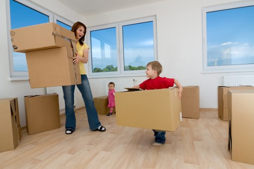 Staff using PPE during a removals job