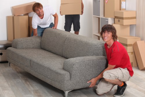 Moving crew managing access and stairs during a Bermondsey house move